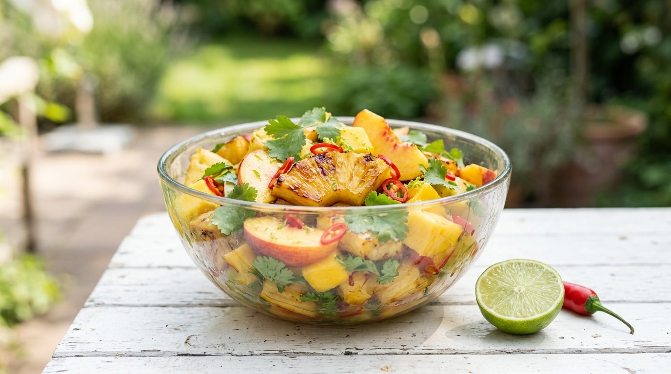 Ananas-perziksalade