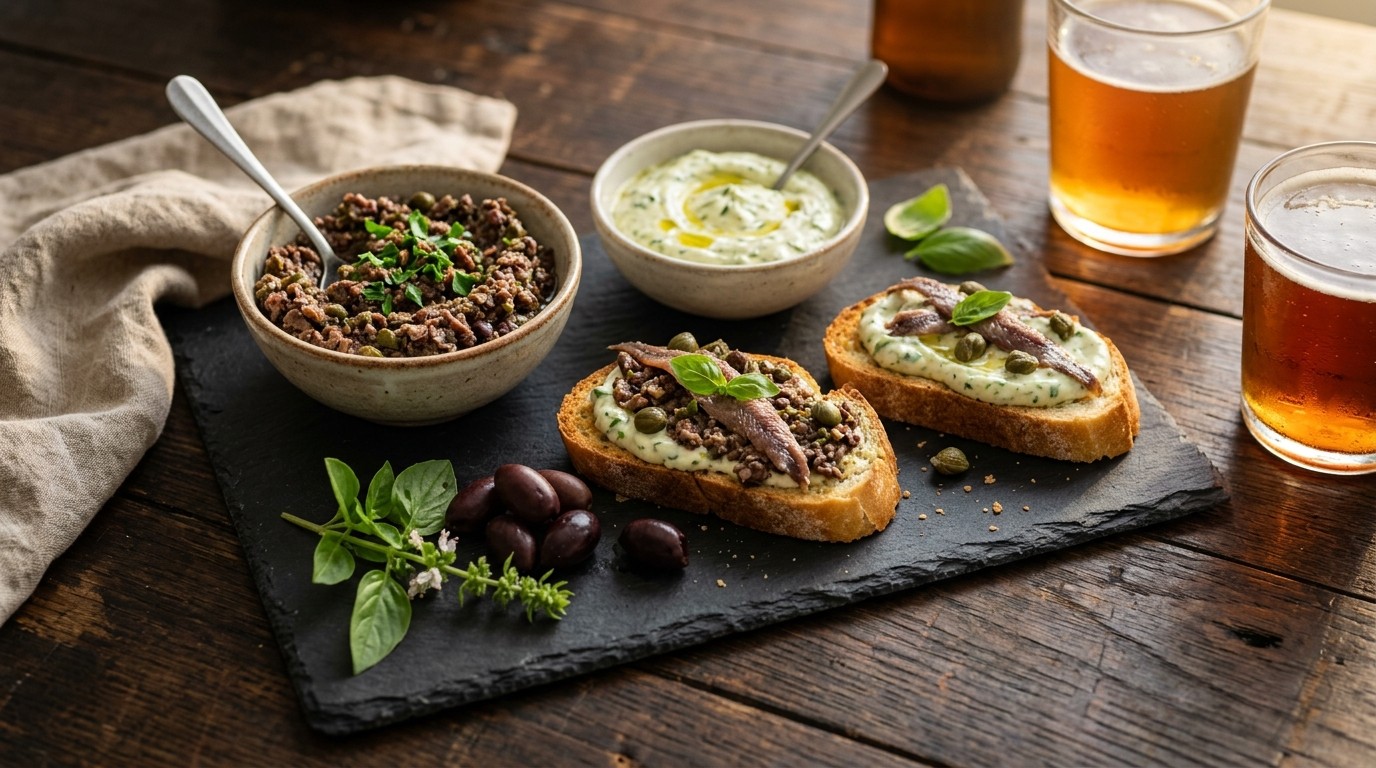Ansjovistapenade met basilicummayonaise