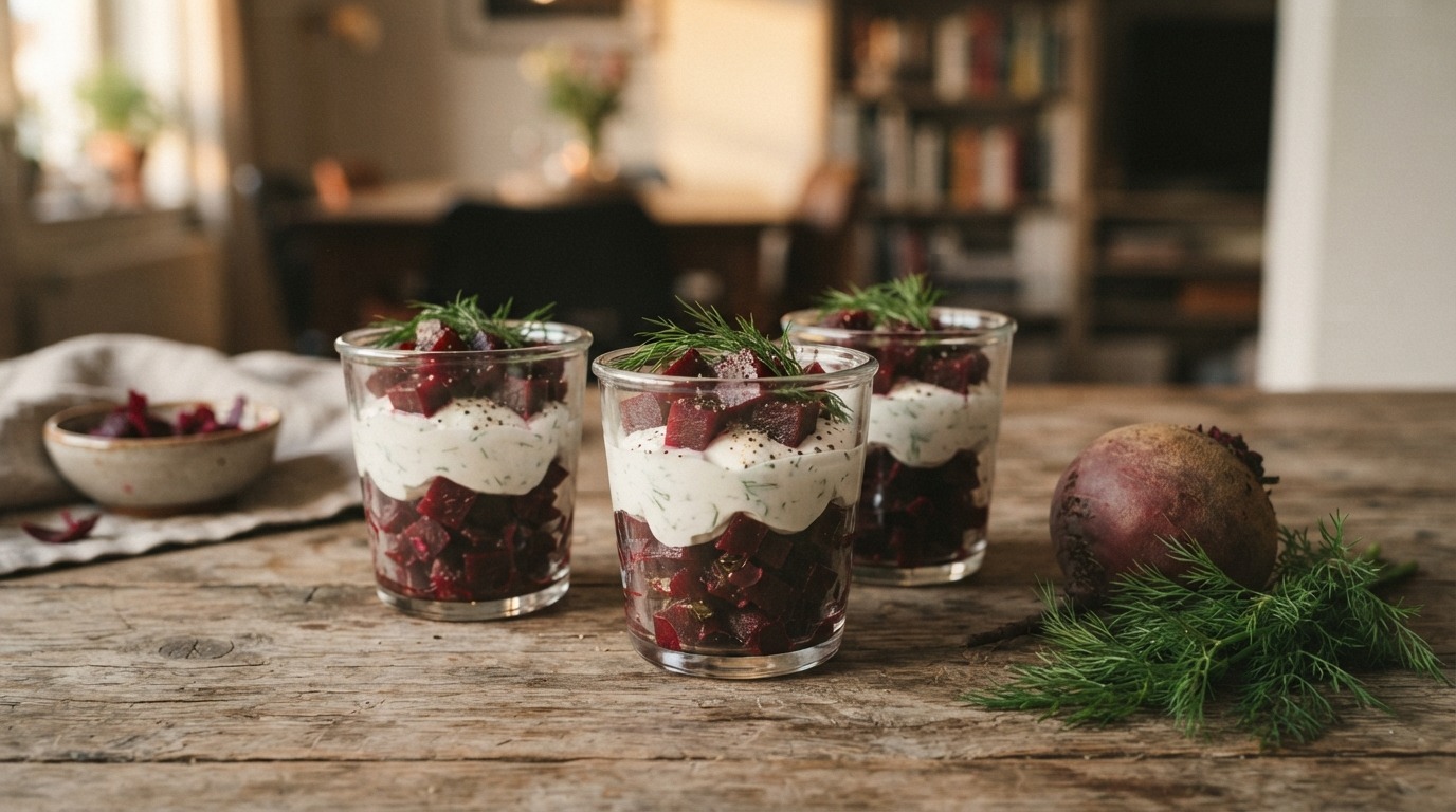 Aperitiefhapje met rode biet