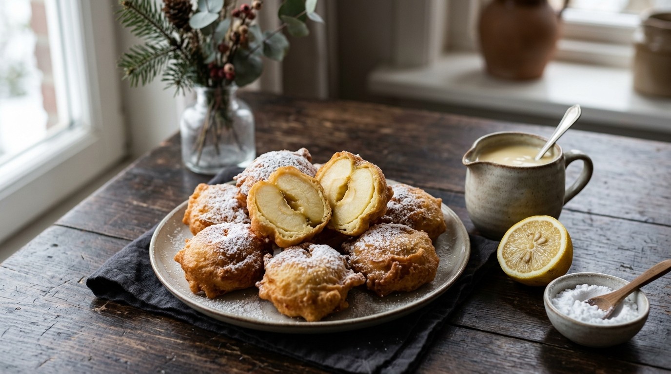 Appelbeignets met Vanillesaus