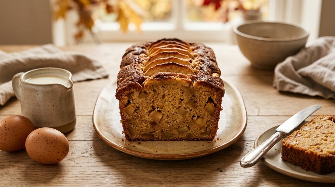 Appelcake met suiker en kaneel