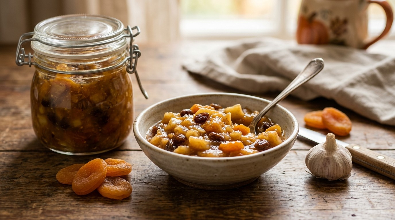 Appelchutney met Rozijnen en Abrikozen