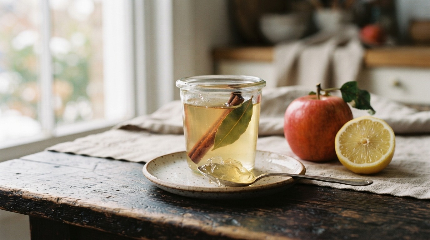 Appelgelei met kaneelstokje