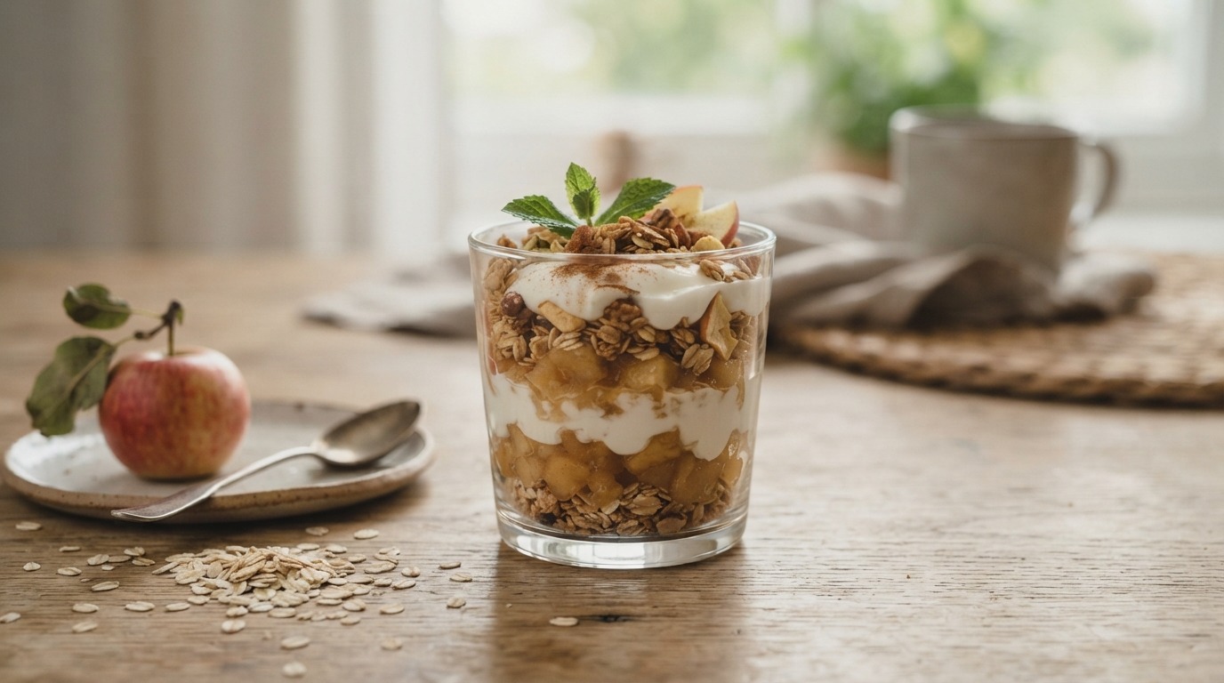 Appelmoes met krokante muesli