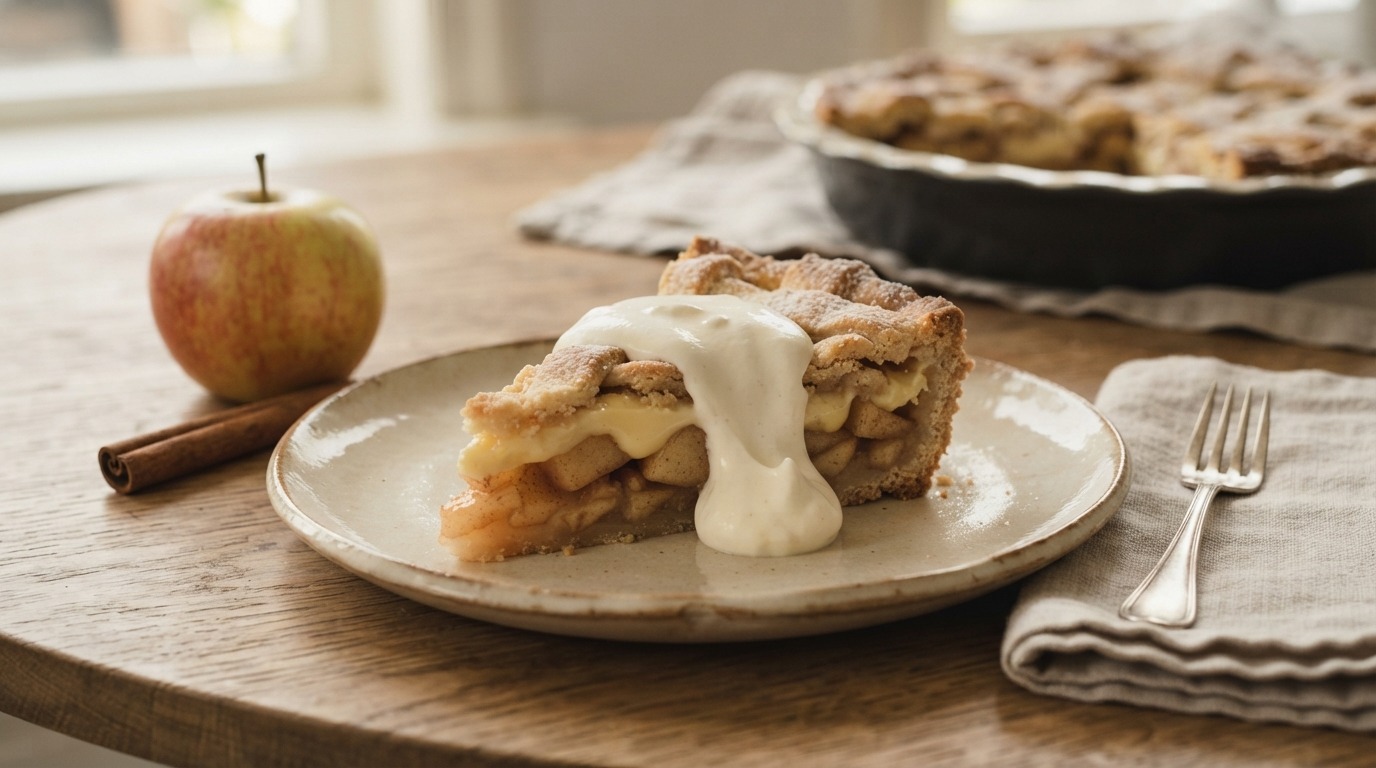 Appeltaart met vanilleroom