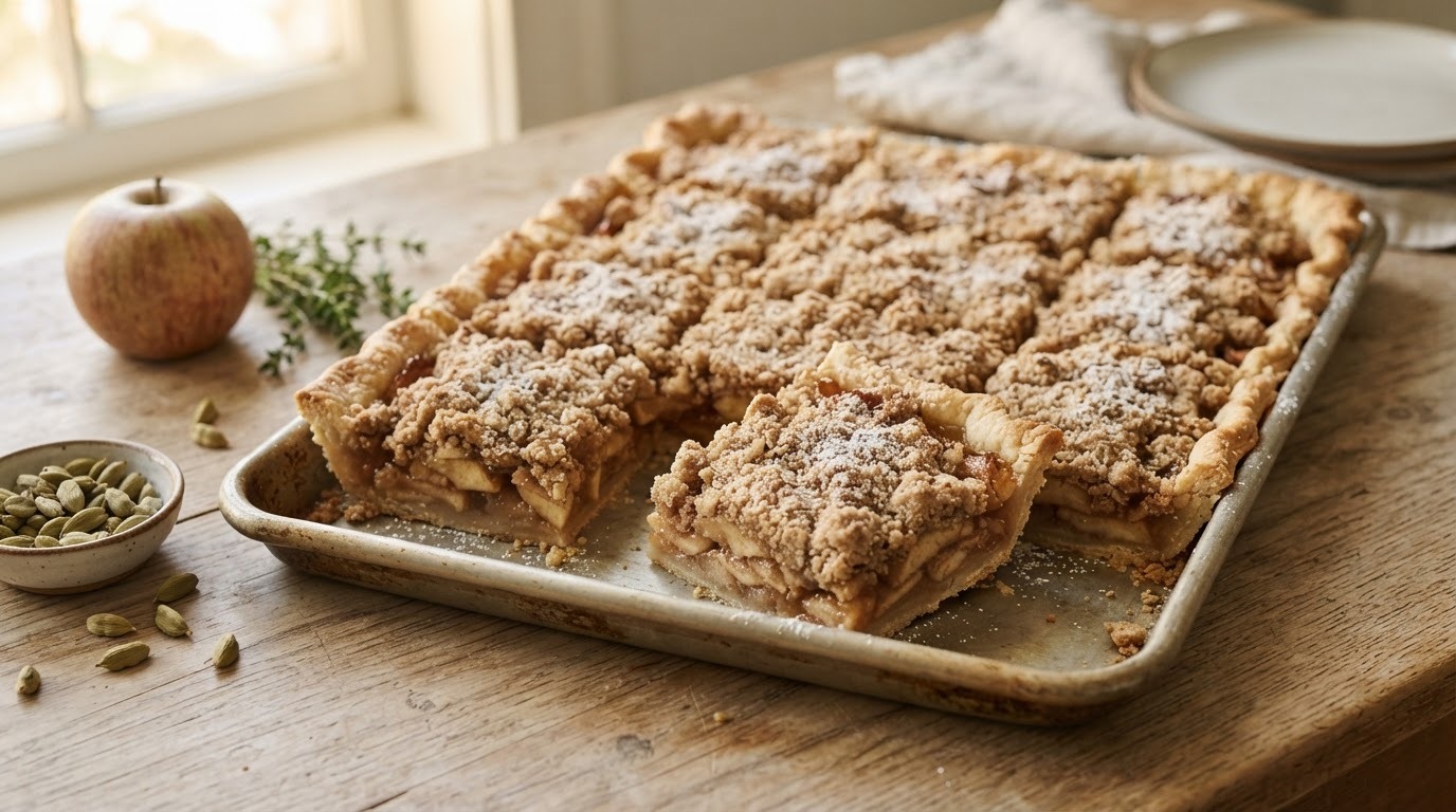 Appeltaart van de bakplaat