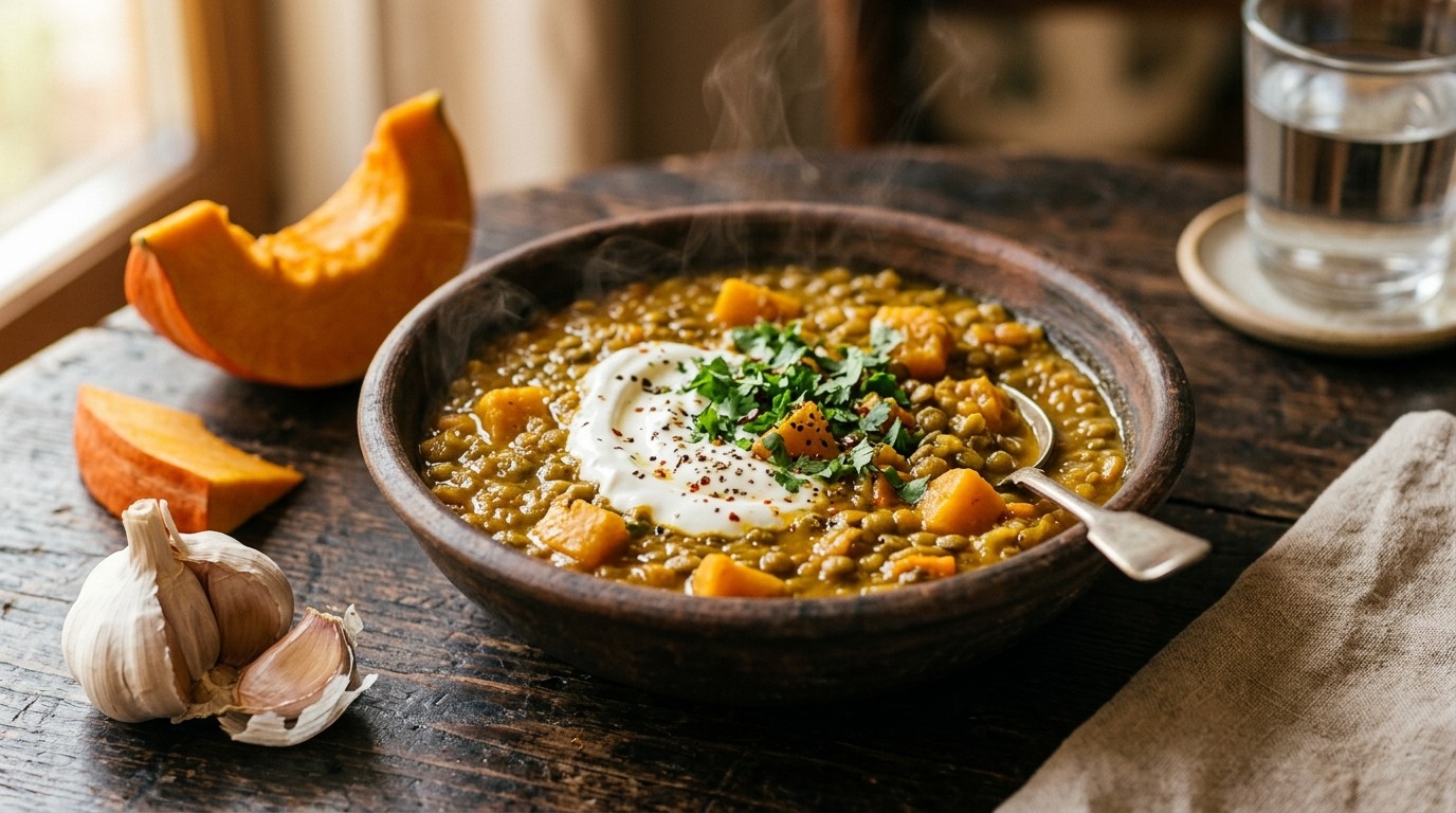 Arabische Linzenstoof met Pompoen