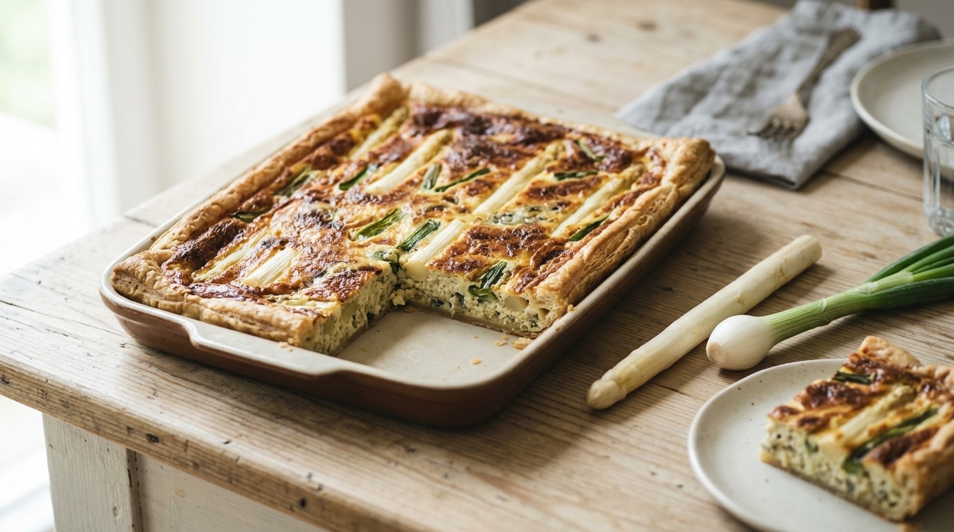 Asperge-roqueforttaart