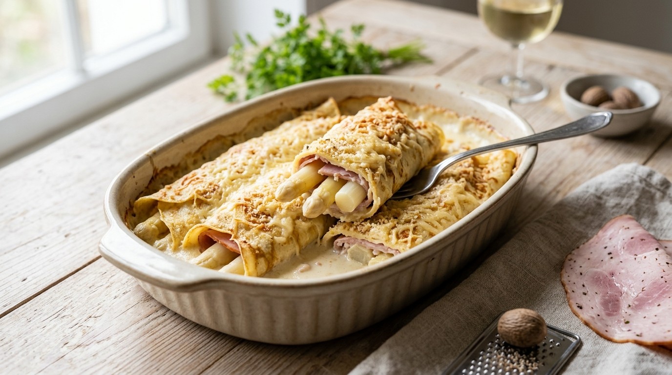 Asperges in flensjes