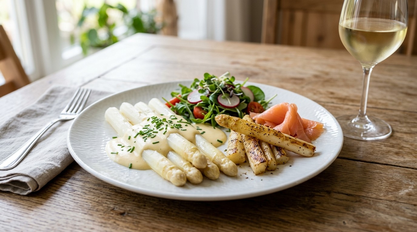 Asperges (op 2 manieren) met gerookte zalm