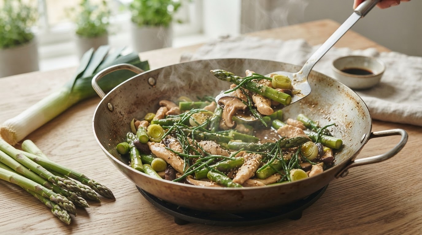 Asperges roerbakken