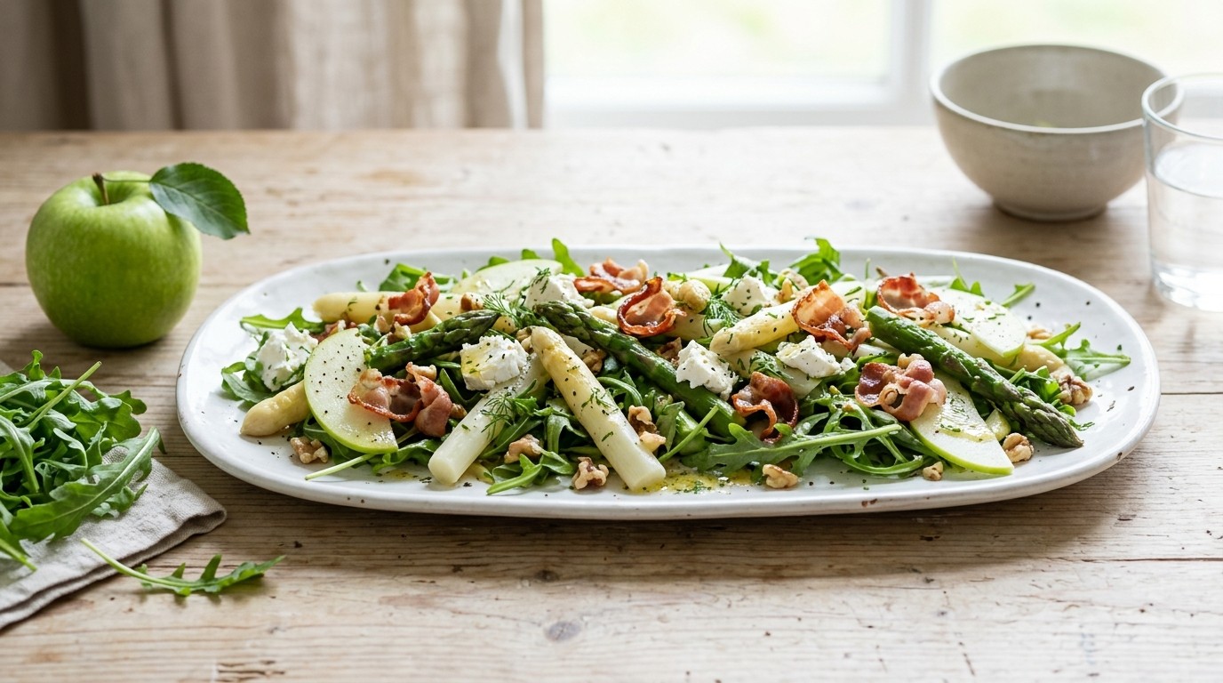 Aspergesalade met appel en geitenkaas