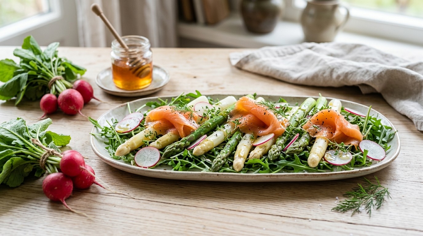 Aspergesalade met Rookzalm