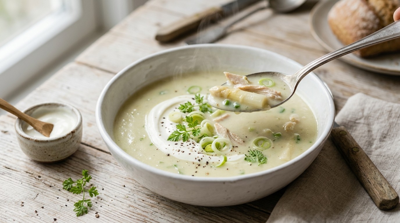 Aspergesoep met bosuitjes