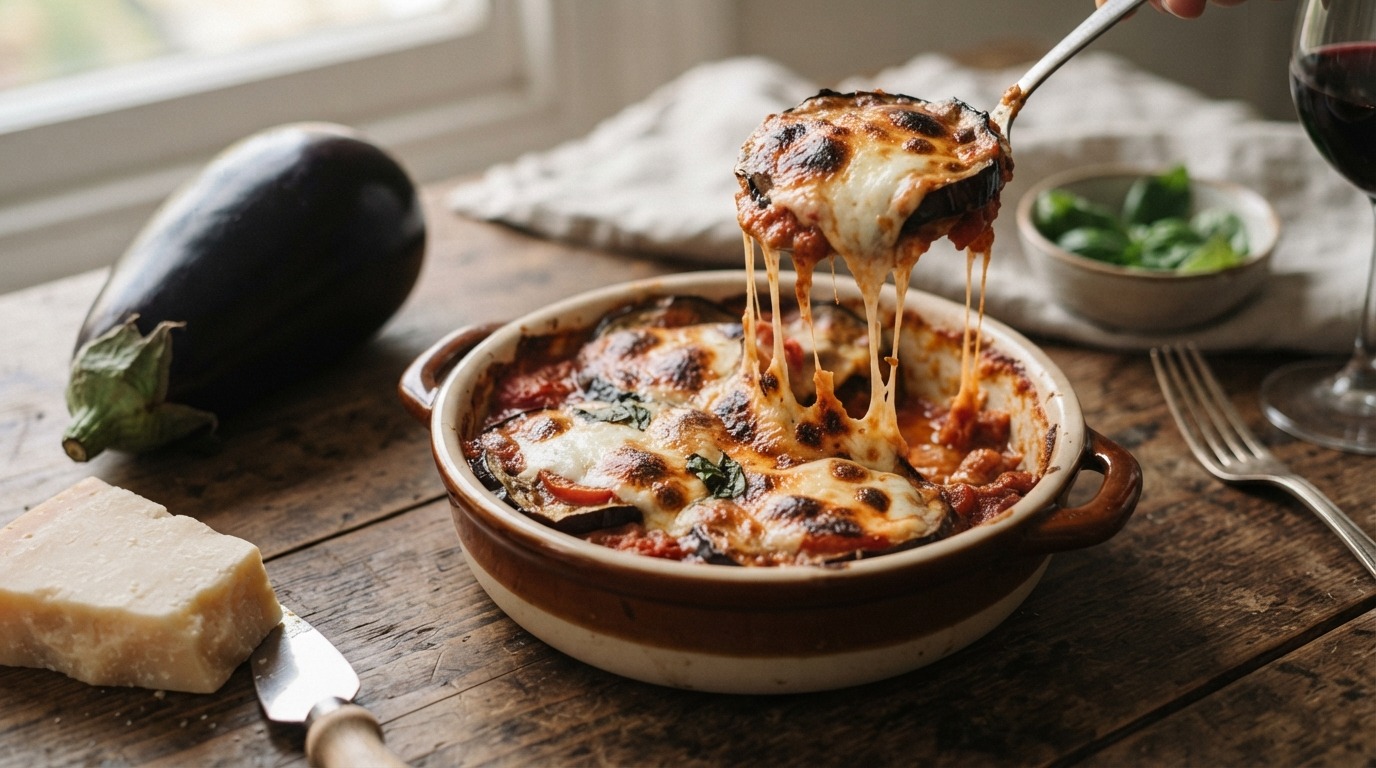 Aubergine met mozzarella