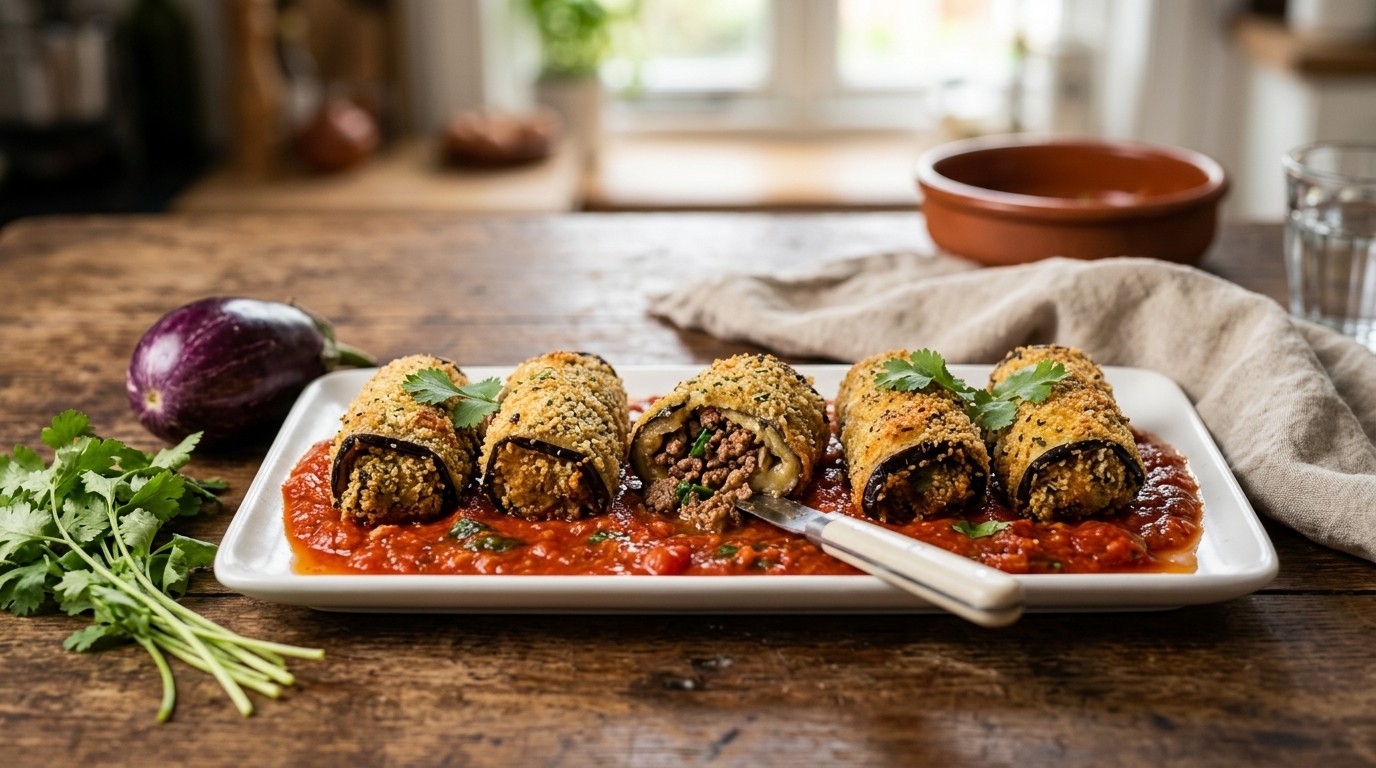 Aubergine Rolletjes