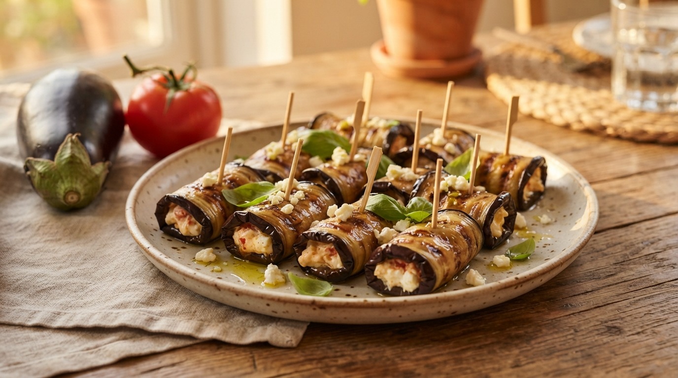 Aubergine rolletjes