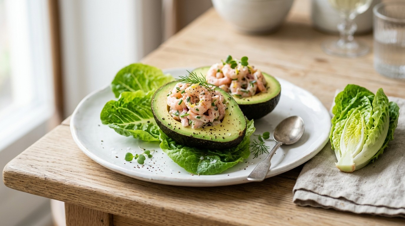 Avocado-garnalensalade