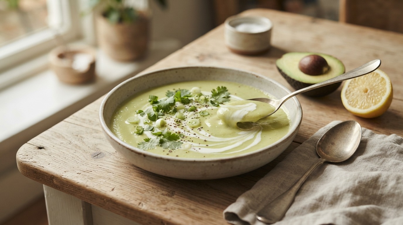 Avocadosoep met creme fraiche