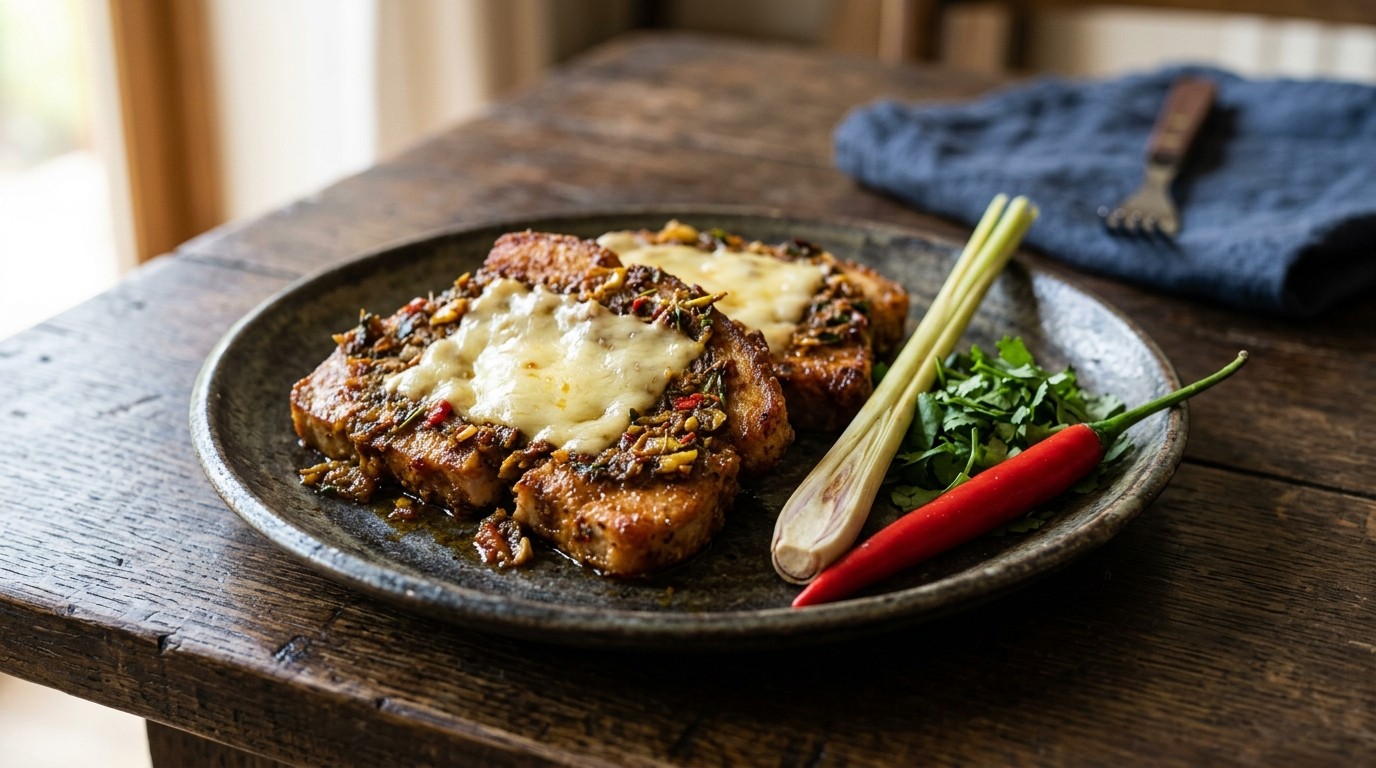 Babi Dengan Keju Dan Herbal (ham met Kaas en Fijne Kruiden)