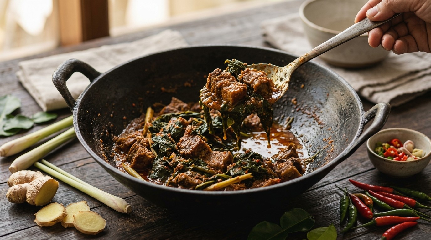 Babi Pedis Dan Daun Papaya (licht Gekruid Varkensvlees met Gemberwortel)