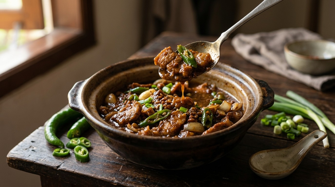Babi Taoco (hamlappen Gestoofd in Zwarte Bonensaus)