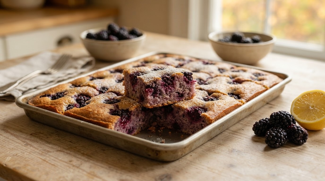 Bakplaat met bramencake