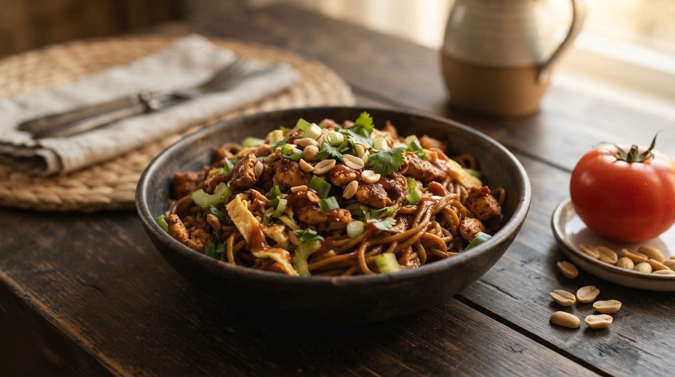 Bami met shoarmavlees