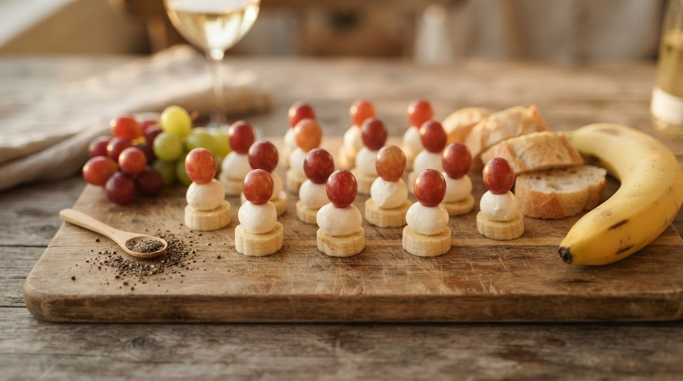 Banaan-mozzarella hapjes