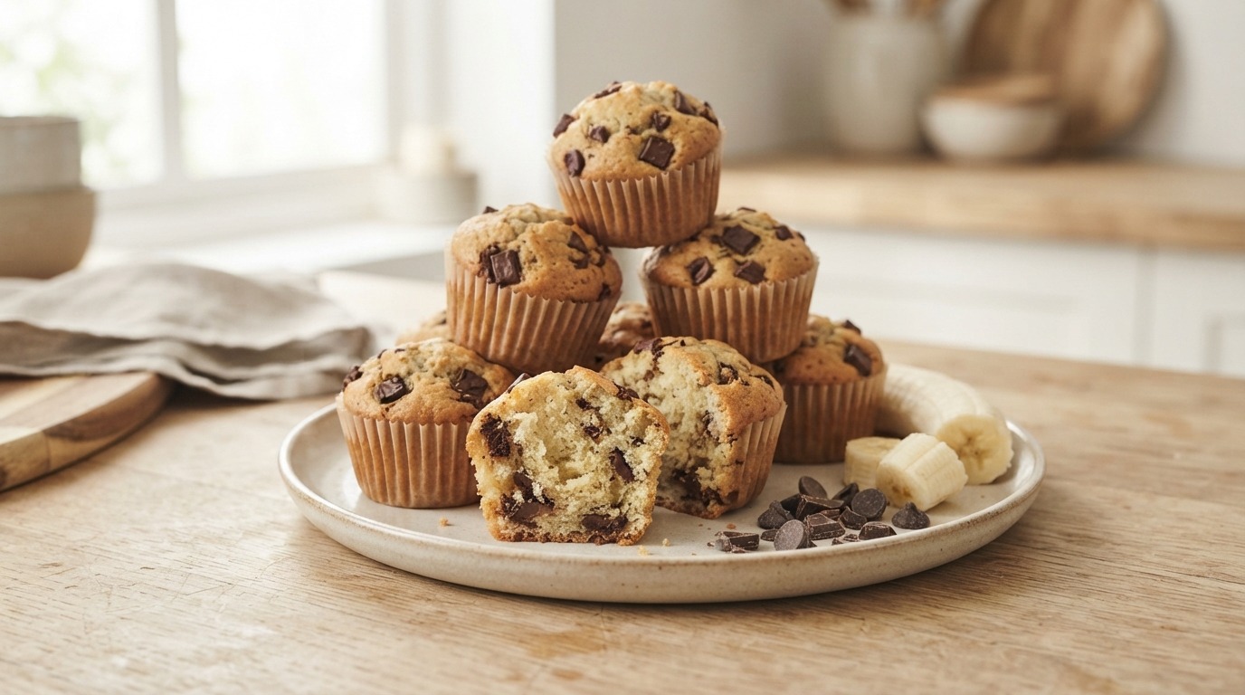 Bananen-chocolade muffins