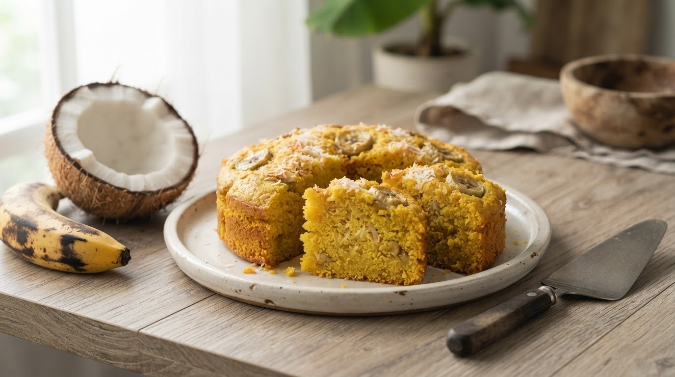 Bananencake met kokos