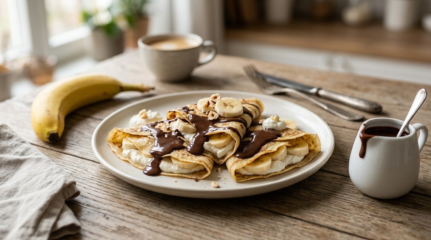 Bananencrèpes met Chocoladesaus