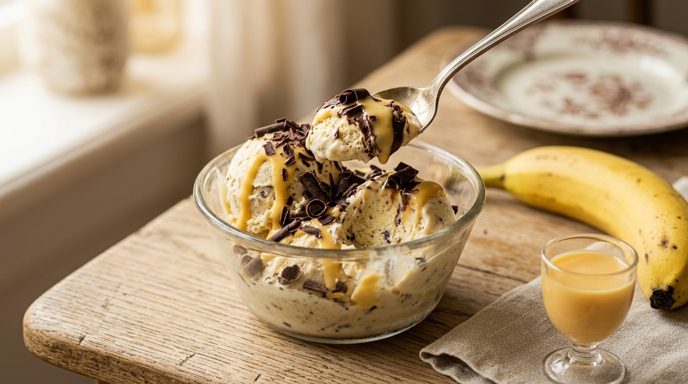 Bananenijs met Chocolade en Advocaat
