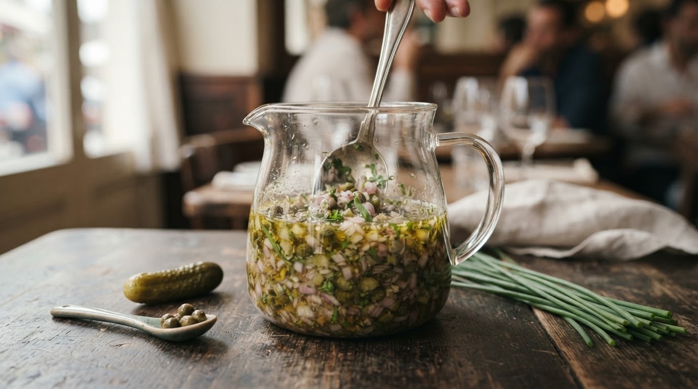 Basis koude saus: Vinaigrette (5 deciliter)