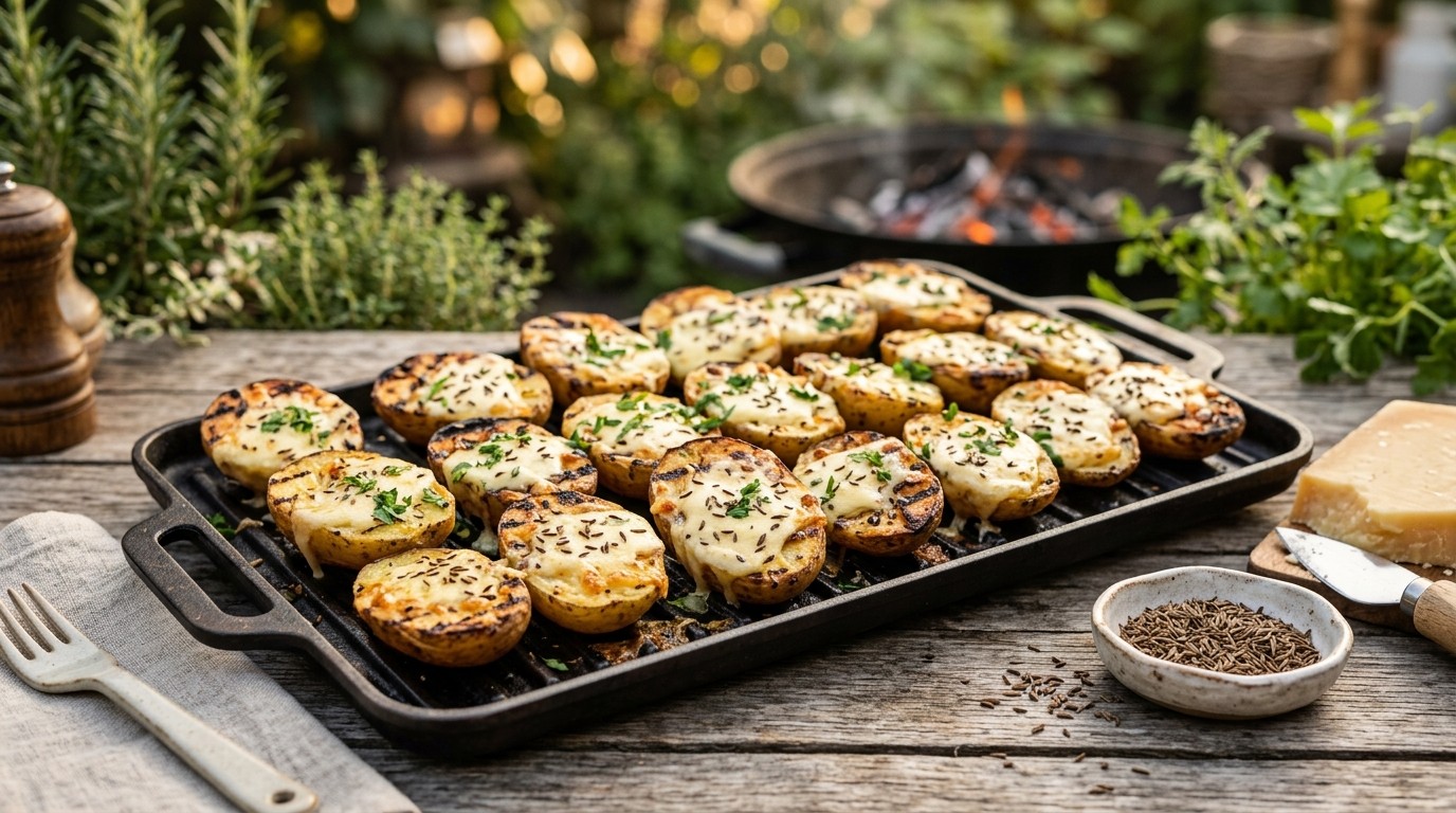 BBQ Aardappel met kaas en karwijzaad