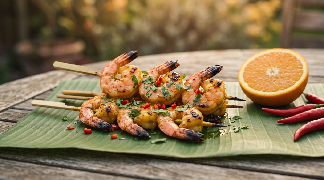 BBQ Gambaspies met curry