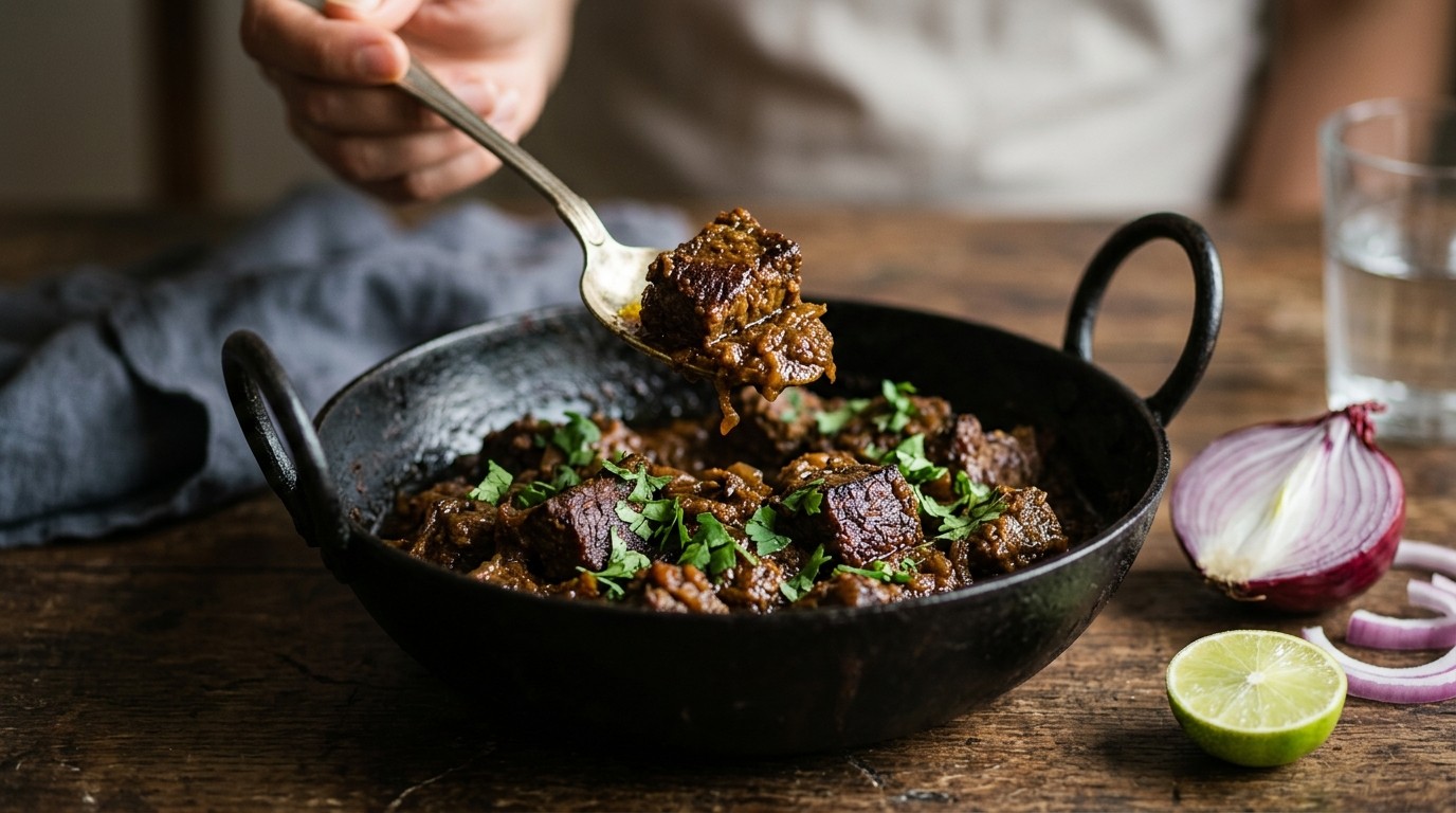 Bhuna Gosht (droge Biefstukcurry)