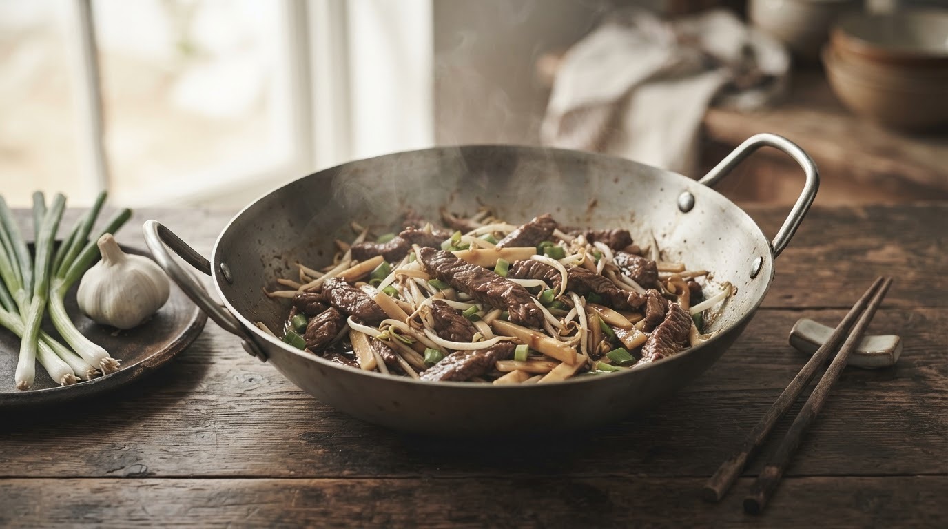 Biefstuk in de wok