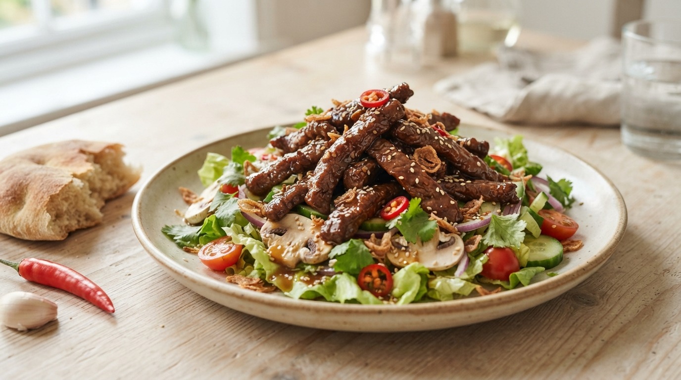 Biefstuk op salade