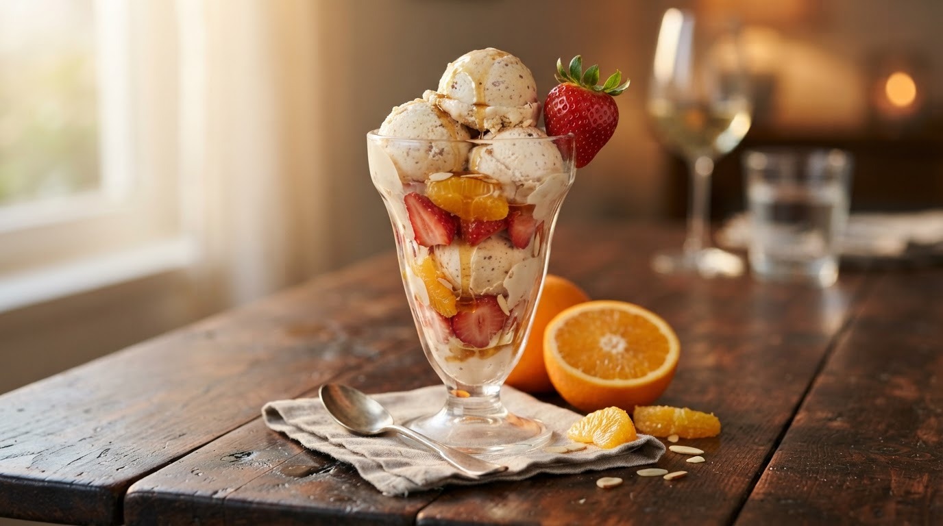 Bitterkoekjesijs met amaretto