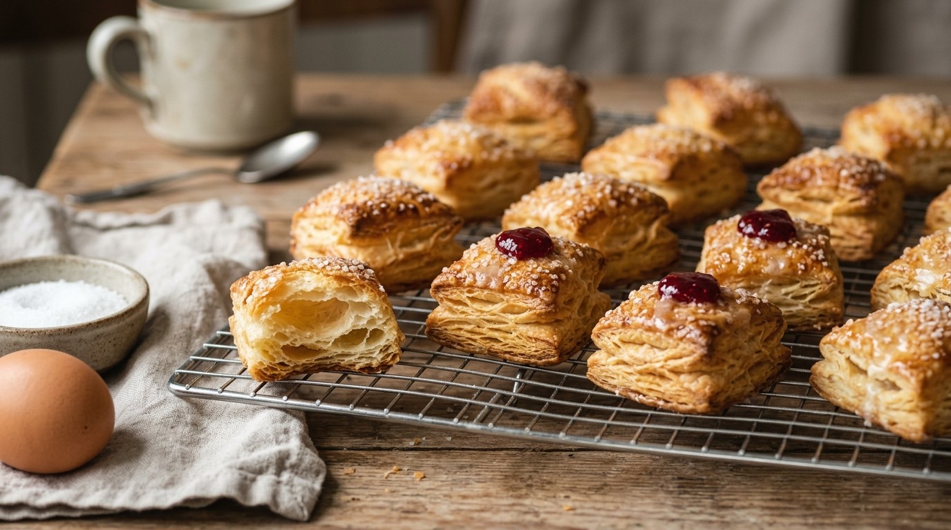 Bladerdeeggebakjes