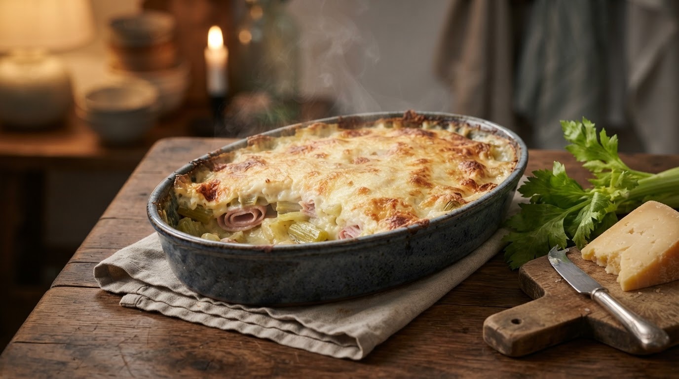 Bleekselderij ovenschotel