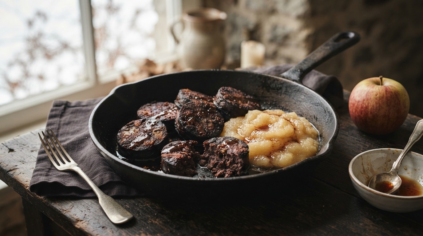Bloedworst met appelmoes