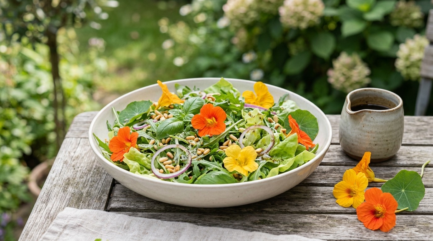 Bloemen-salade