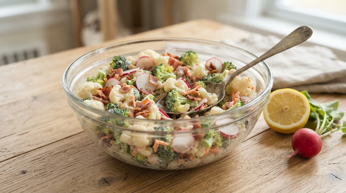 Bloemkool-broccoli salade