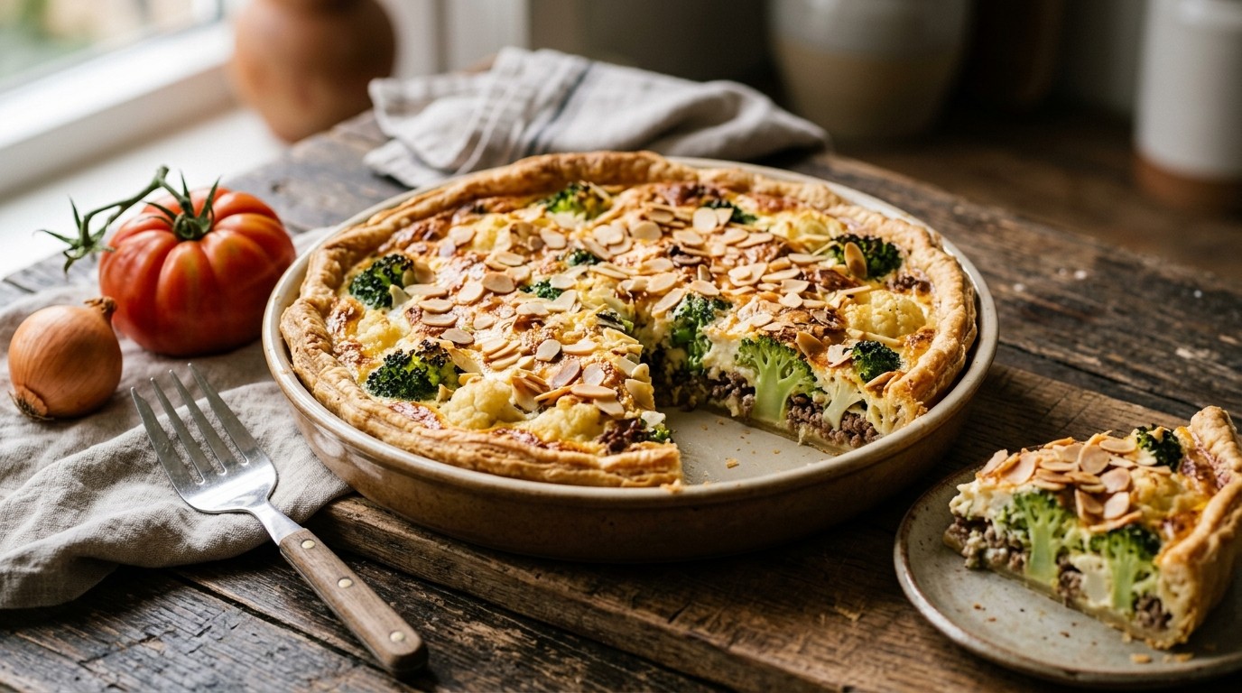 Bloemkool - broccoli taart