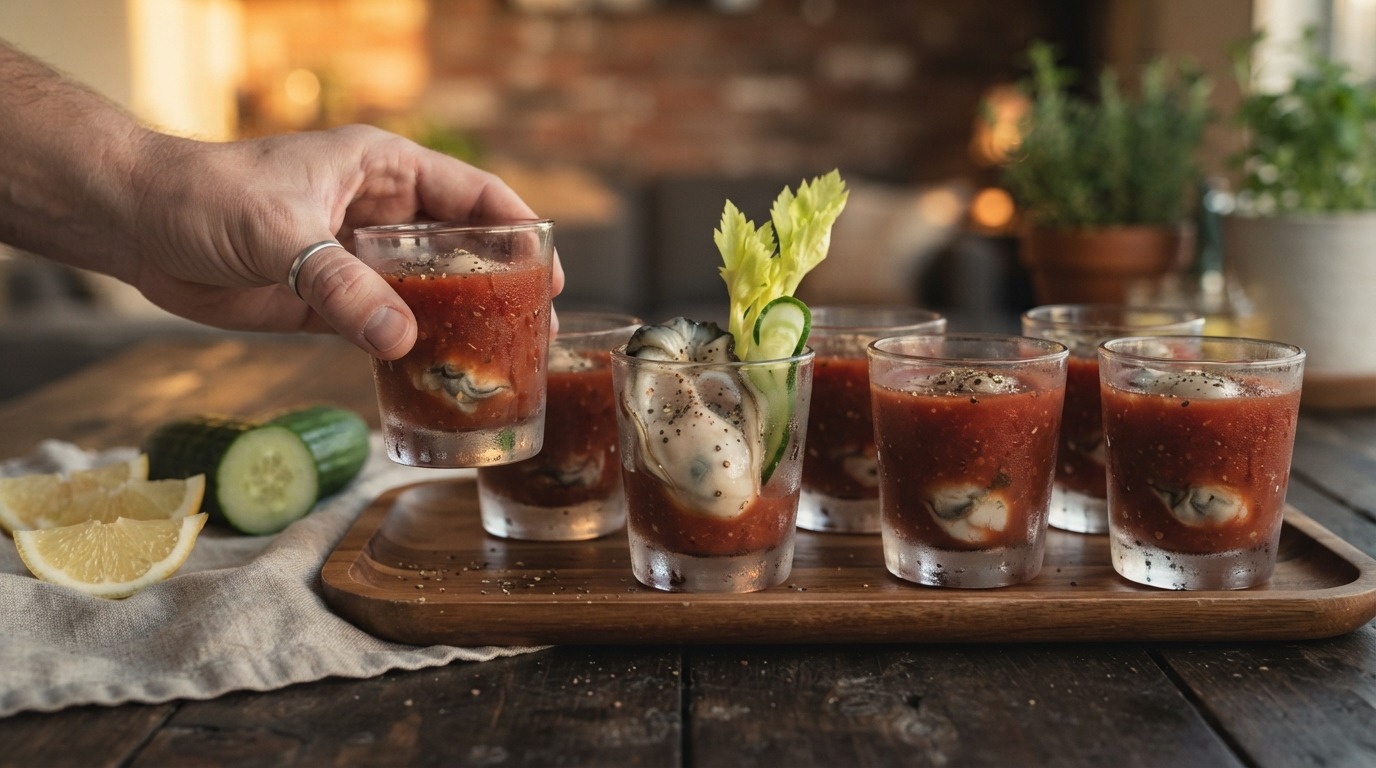 Bloody Mary oester shot