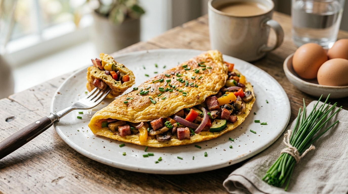 Boeren omelet met Hollandse roerbakgroenten