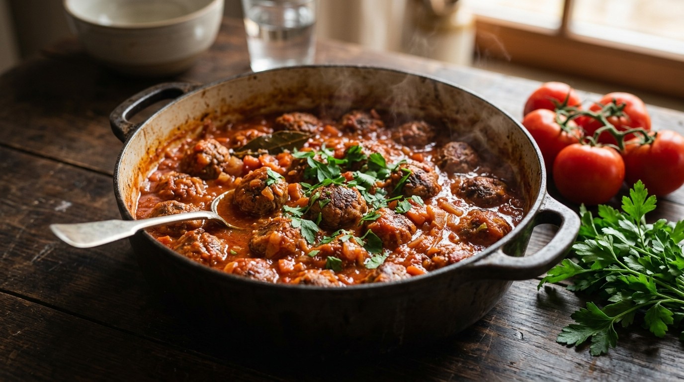 Bolletjes in tomatensaus