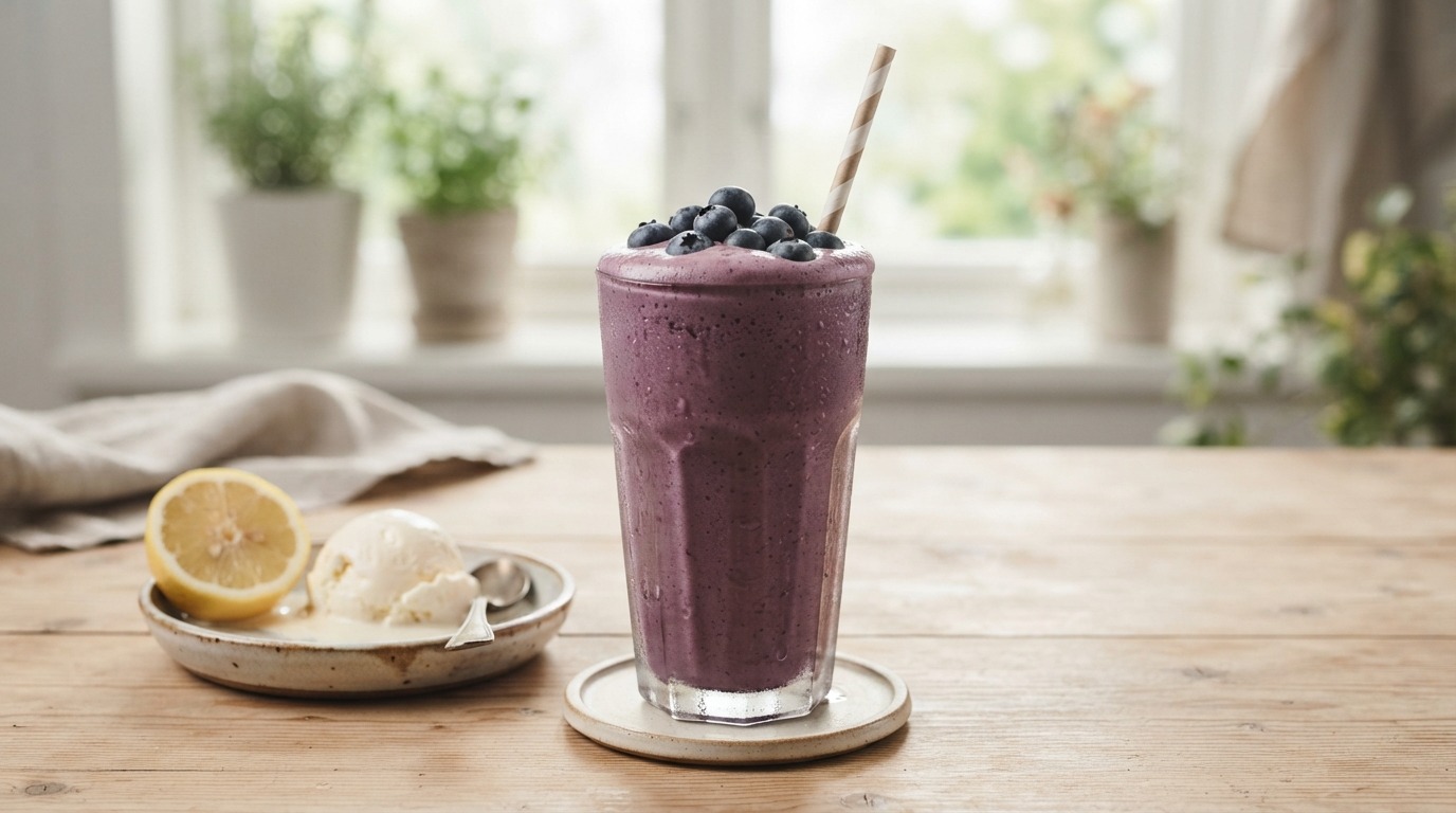Bosbessen milkshake